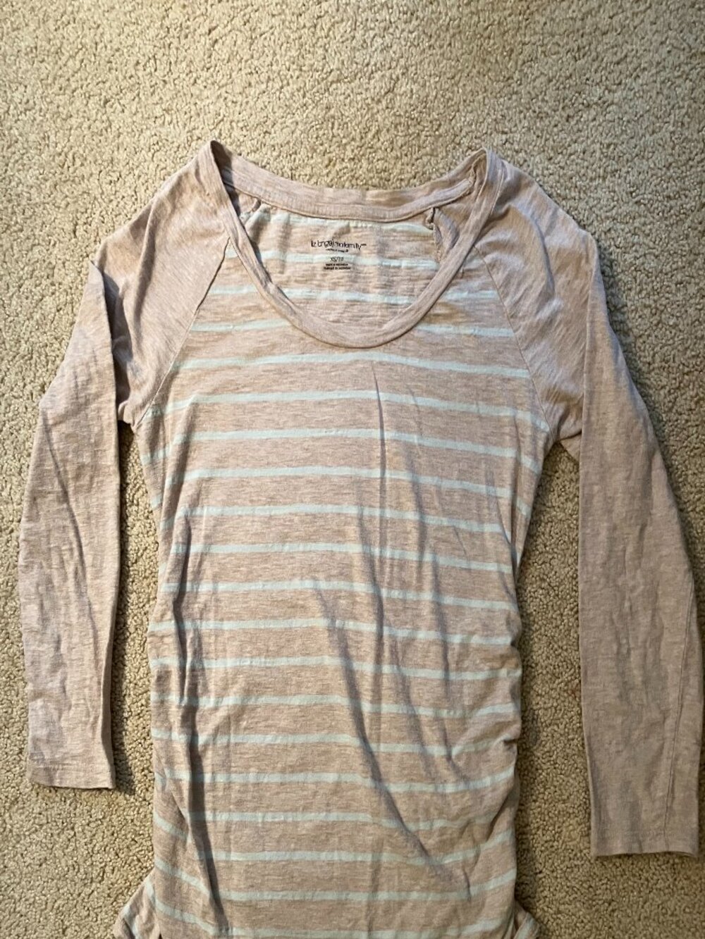 Liz Lange Maternity, Size XS, Tan/Blue Stripe